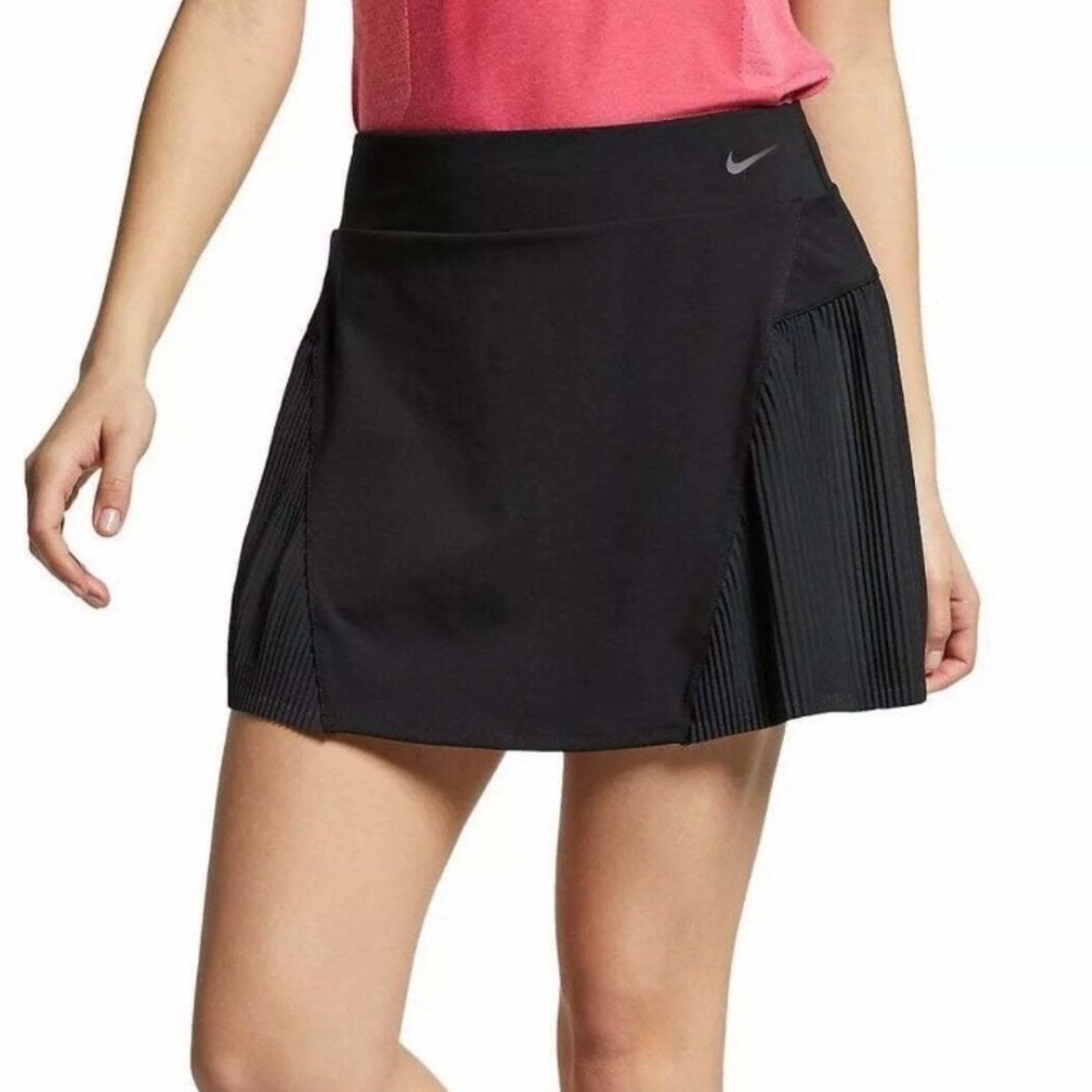 Nike Golf Flex Statement Skirt Black Pleated Dri-FIT Skort 15 Inch Large NEW